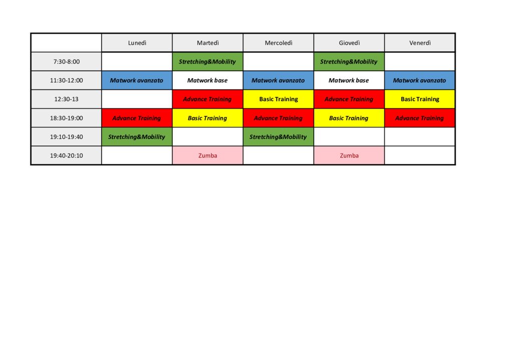 Calendario Attività Francesco Barbisan